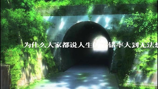 为什么大家都说人生的容错率大到无法想象?